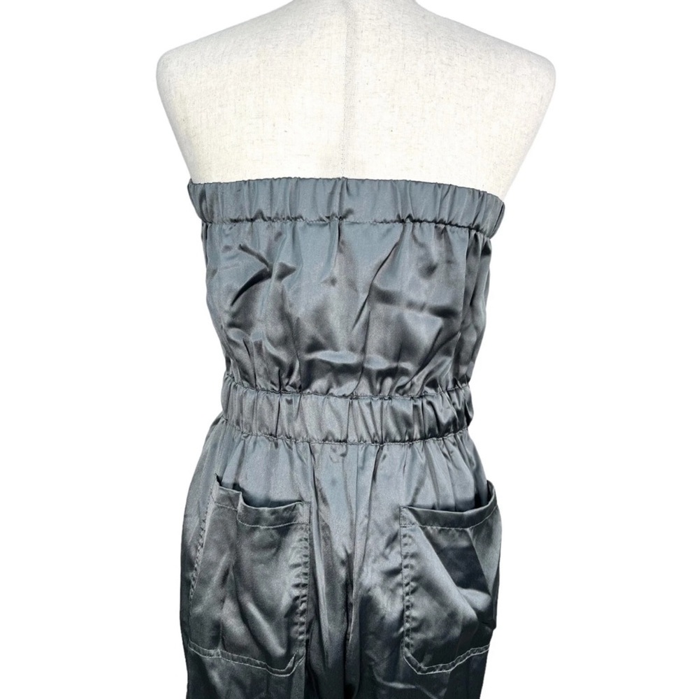 Sincerely Jules Charcoal Satin Strapless Jumpsuit - XL - Picture 4 of 4